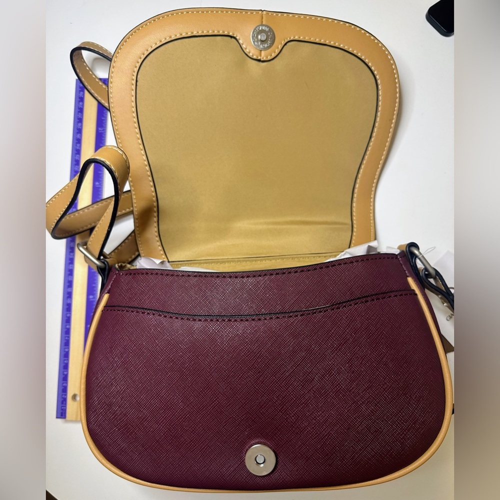 Gianni Bini Saddle Crossbody Bag NWT – Brown & Tan Faux Leather - Picture 7 of 14